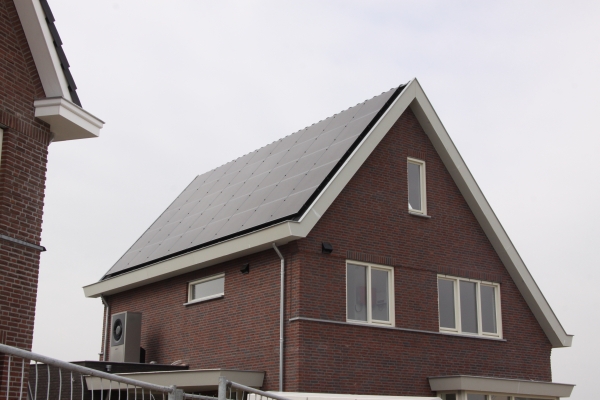 huis, dak, zonnepanelen